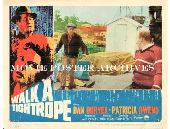 WALK A TIGHTROPE, 1964, lobby cards, Dan Duryea, Patricia Owens