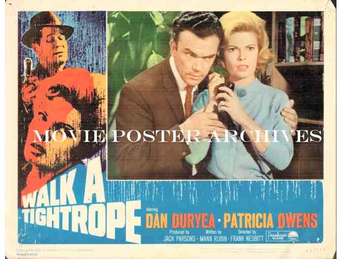 WALK A TIGHTROPE, 1964, lobby cards, Dan Duryea, Patricia Owens