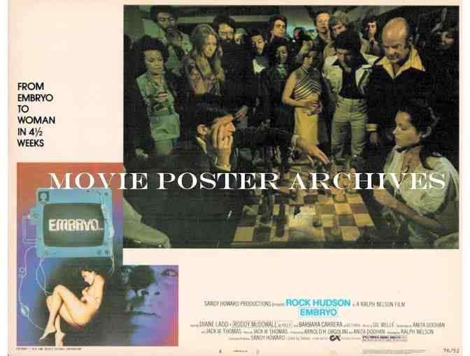 EMBRYO, 1976, lobby cards, Rock Hudson, Barbara Carrera