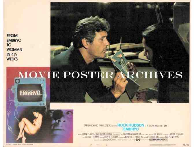 EMBRYO, 1976, lobby cards, Rock Hudson, Barbara Carrera