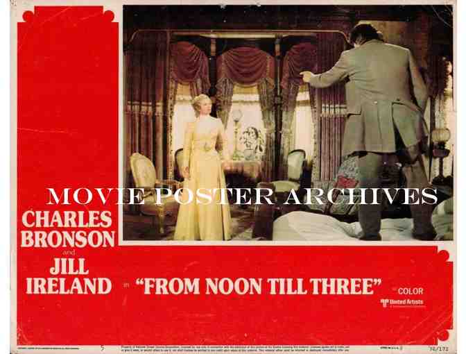 FROM NOON TILL THREE, 1976, lobby cards, Charles Bronson, Jill Ireland