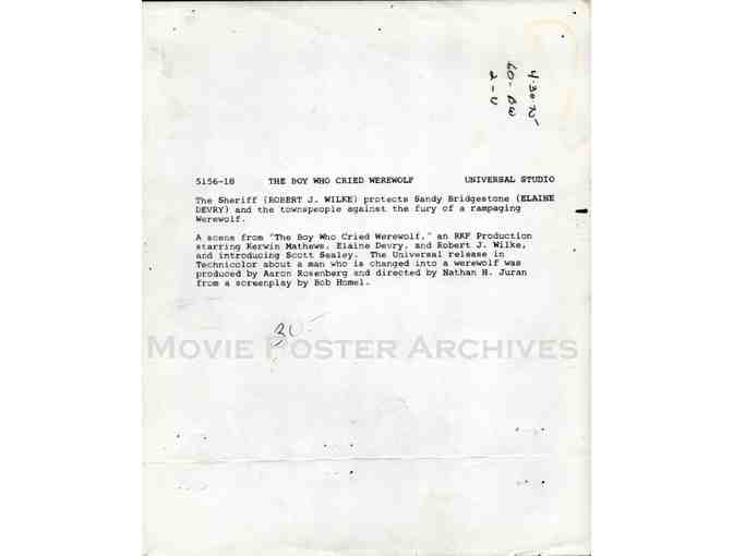 BOY WHO CRIED WEREWOLF, 1973, movie stills, Kerwin Mathews