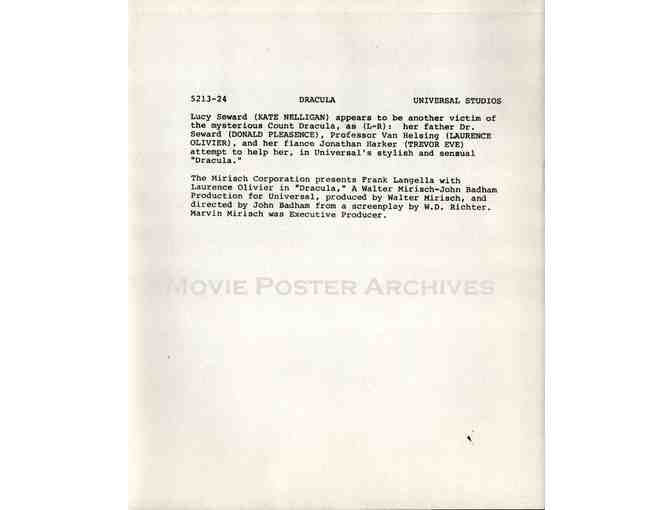 DRACULA, 1979, movie stills, Frank Langella, Laurence Olivier