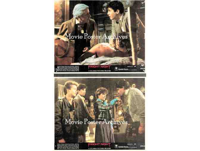 FRIGHT NIGHT, 1985, mini lobby cards, Chris Sarandon, Roddy McDowall