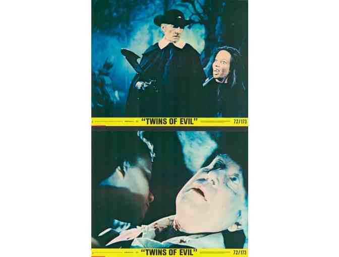 TWINS OF EVIL, 1972, mini lobby cards, Peter Cushing, Dennis Price