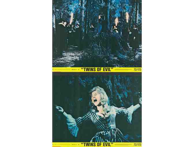 TWINS OF EVIL, 1972, mini lobby cards, Peter Cushing, Dennis Price