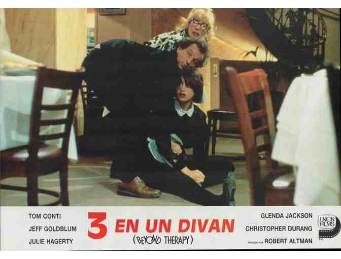 BEYOND THERAPY, 1987, Spanish lobby cards, Jeff Goldblum, Julie Hagerty