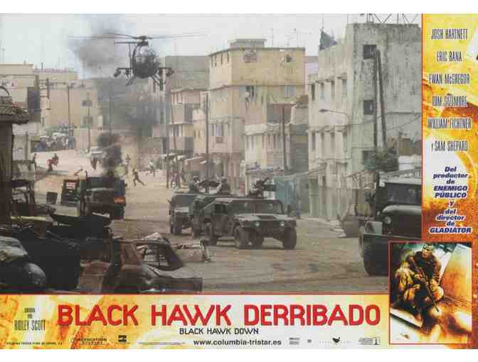 BLACK HAWK DOWN, 2001, Spanish lobby cards and poster, Josh Hartnett