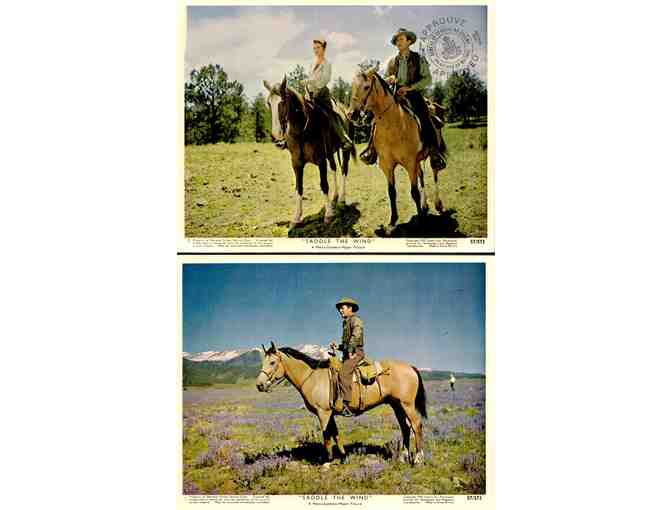 SADDLE THE WIND, 1957, mini lobby cards, Robert Taylor, Julie London