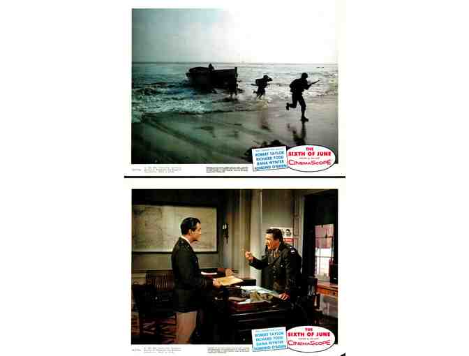 SIXTH OF JUNE, 1956, mini lobby cards, Robert Taylor, Dana Wynter