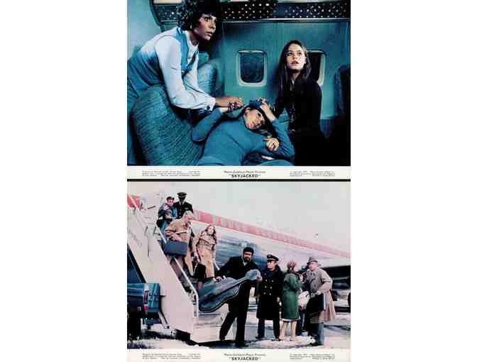 SKYJACKED, 1972, mini lobby cards, Charlton Heston, Yvette Mimieux