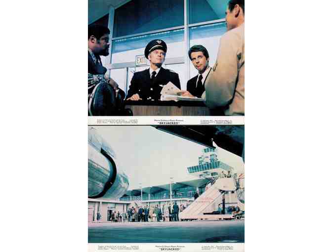 SKYJACKED, 1972, mini lobby cards, Charlton Heston, Yvette Mimieux