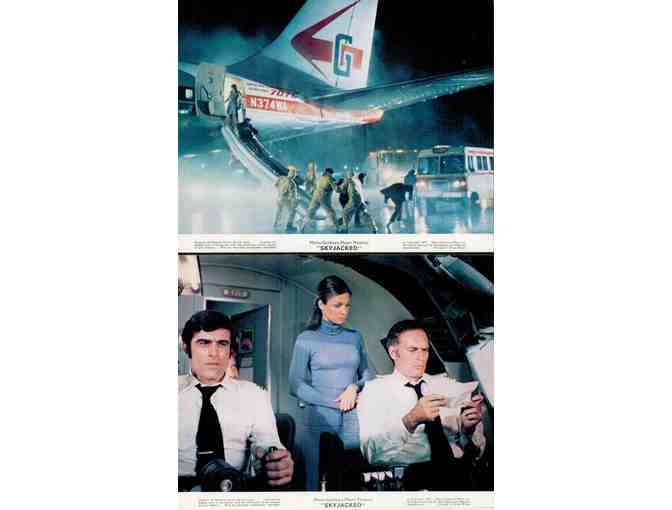 SKYJACKED, 1972, mini lobby cards, Charlton Heston, Yvette Mimieux