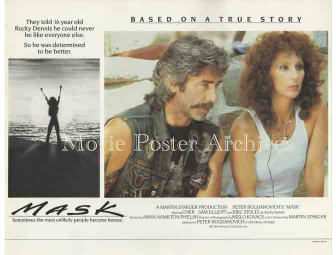 MASK, 1985, lobby card set, Sam Elliott, Cher, Eric Stoltz, Laura Dern, Richard A. Dysart.