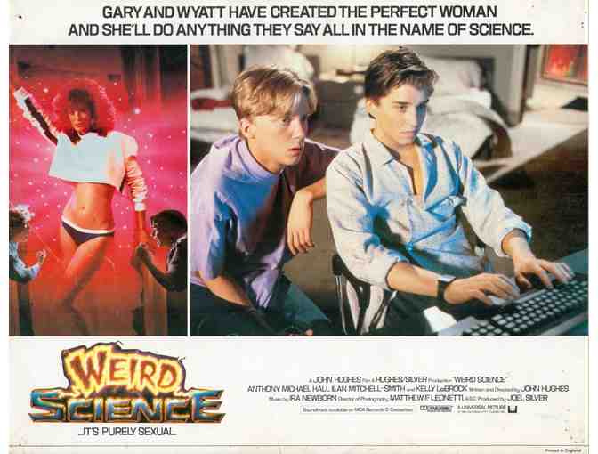 WEIRD SCIENCE, 1985, British lobby cards, Anthony Michael Hall, Kelly LeBrock