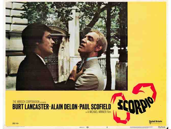 SCORPIO, 1973, lobby cards, Burt Lancaster, Alain Delon