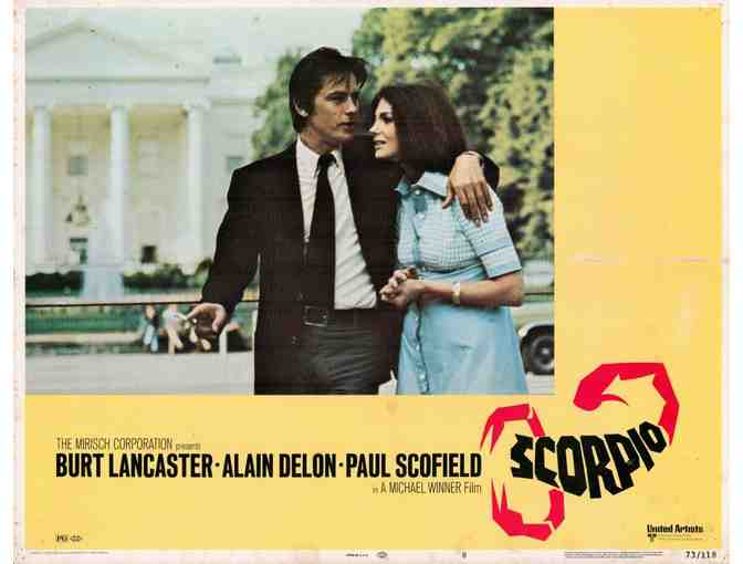 SCORPIO, 1973, lobby cards, Burt Lancaster, Alain Delon