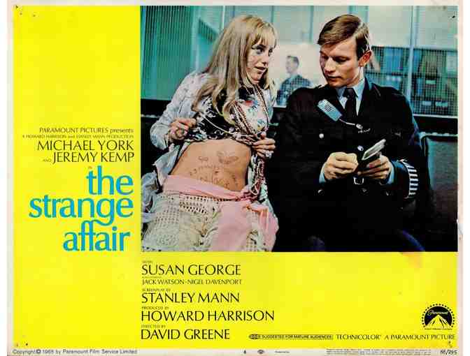 STRANGE AFFAIR, 1968, lobby cards, Michael York, Susan George