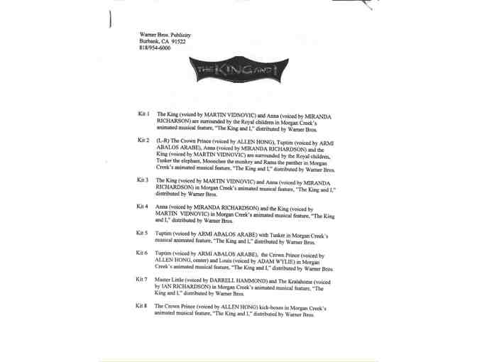 KING AND I, 1999, color slides, animated musical