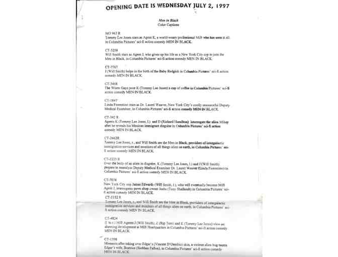 MEN IN BLACK, 1997, color slides, Will Smith