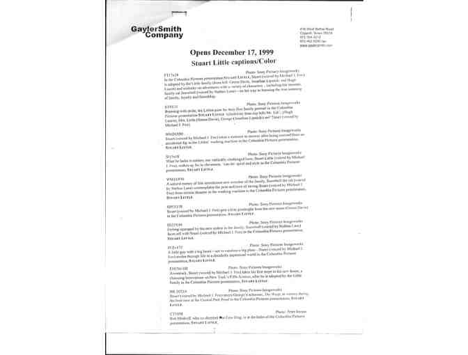 STUART LITTLE, 1999, color slides, Geena Davis, Hugh Laurie