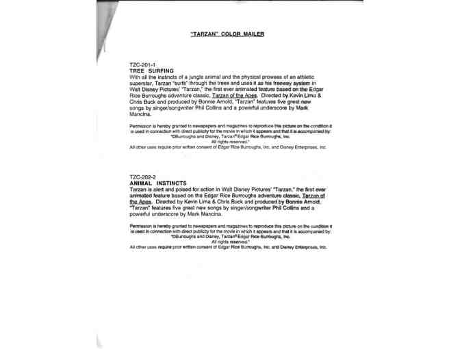 TARZAN, 1999, color slides, Walt Disney animation