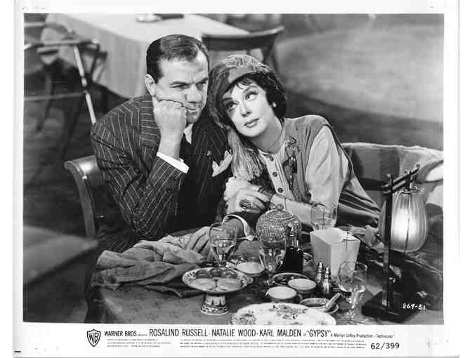GYPSY, 1962, card and stills, Rosalind Russell, Natalie Wood