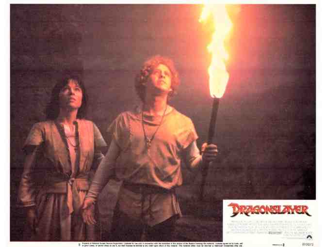 DRAGONSLAYER, 1981, lobby cards, Peter MacNicol, Caitlin Clarke