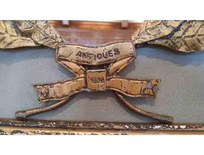 2 Distressed Gold Laurel Wreath Mirrors