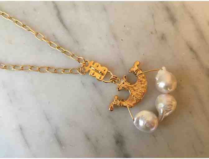 Necklace - Baroque Pearl Trio Vignette on Chain - Sennod Jewelry