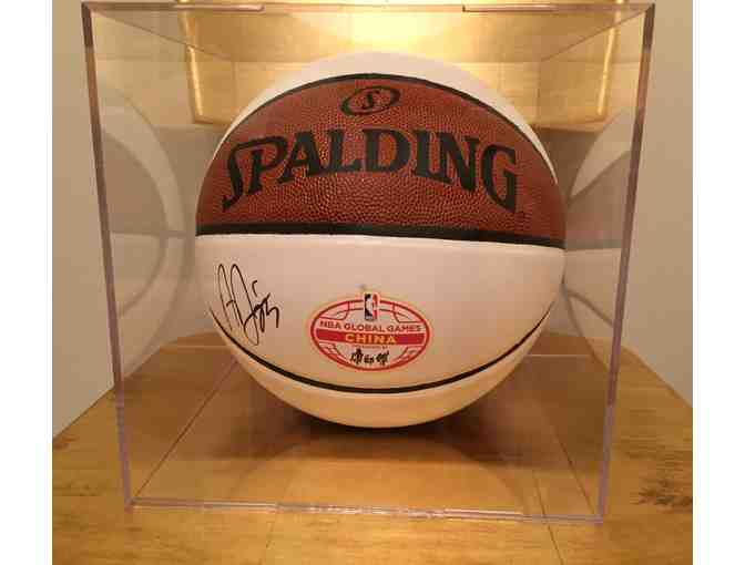Anthony Davis Signed Basketball from China Global Game in Case