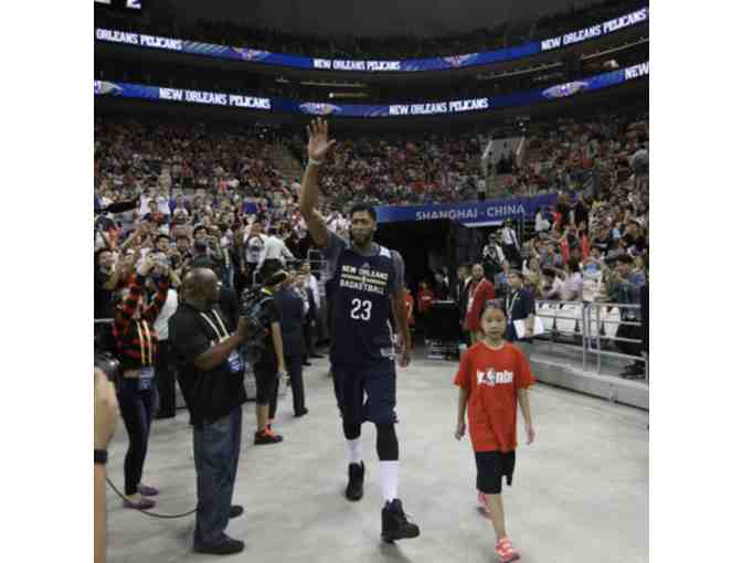 Anthony Davis Signed Basketball from China Global Game in Case