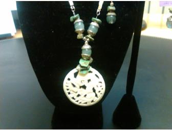 Hand Carved Necklace & Earrings