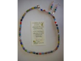 Multicolor Glass Bead Necklace & Earrings