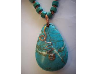 Turquoise and Copper Necklace & Earrings