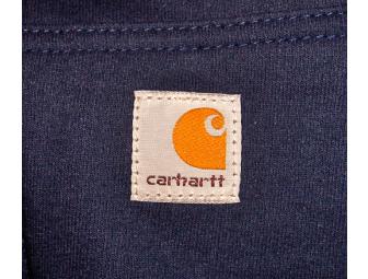 A Carhartt Men's NAVY Medium Thermal-Lined Hooded Zip-Front Sweatshirt