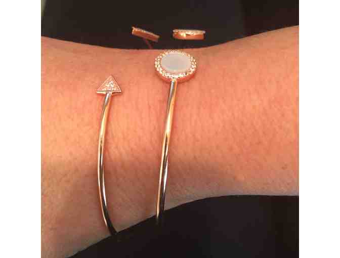 2 delicate rose gold bangle bracelets