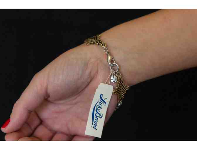 Lucky Brand silver and gold southwest leaf design bracelet