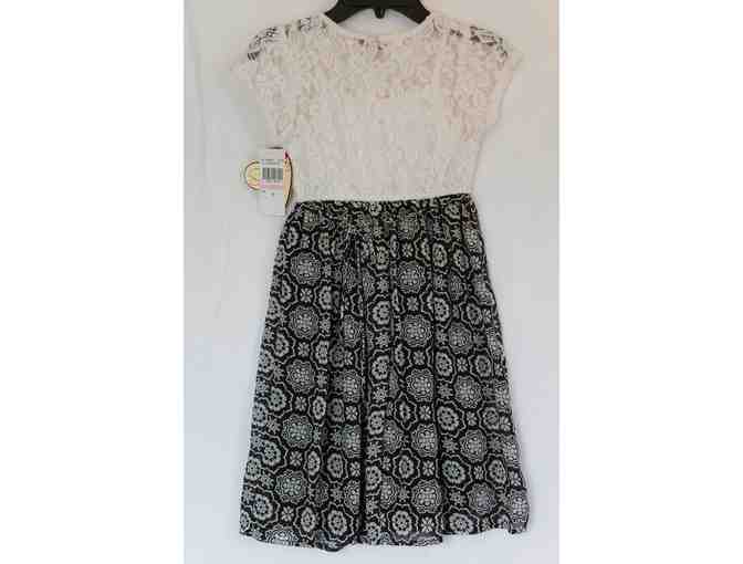 Speechless dress -white  lace with black and white skirt - girls size 10