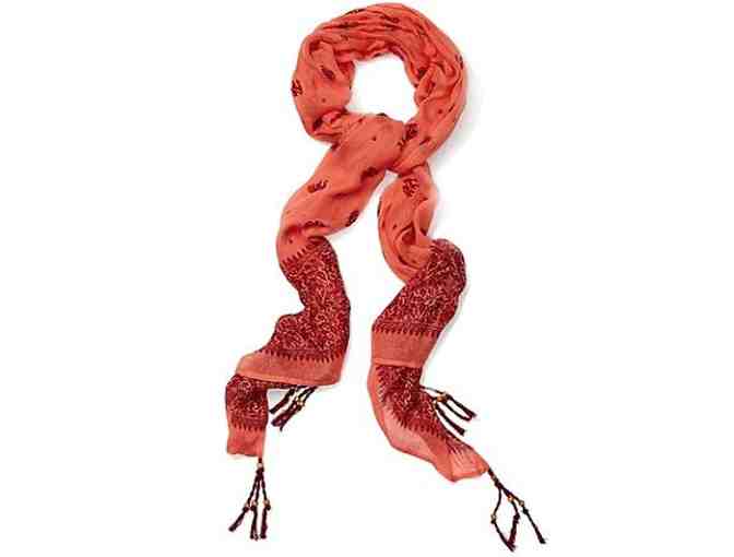 Animal Print Scarf from Lucky Brand in coral pink