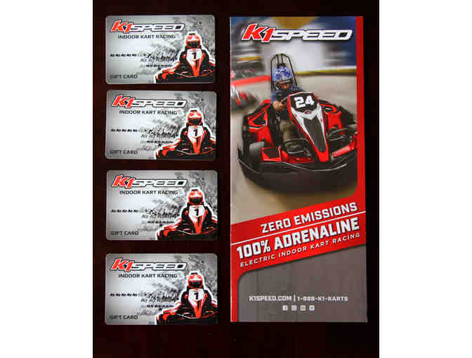 4 Gift Cards to K1 Speed (Indoor Kart Racing)