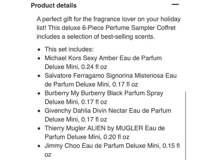 6 Piece Prestige Women's Fragrance Sampler Set