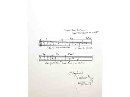 Handwritten Musical Phrase by Stephen Schwartz, from "The Prince of Egypt"