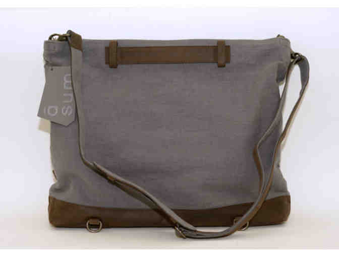 Asum 'Reve' Large Linen Leather Convertible Messenger-Backpack