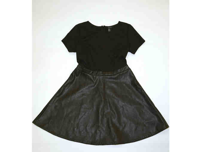 Faux Leather Bomber Jacket & Faux Leather Dress