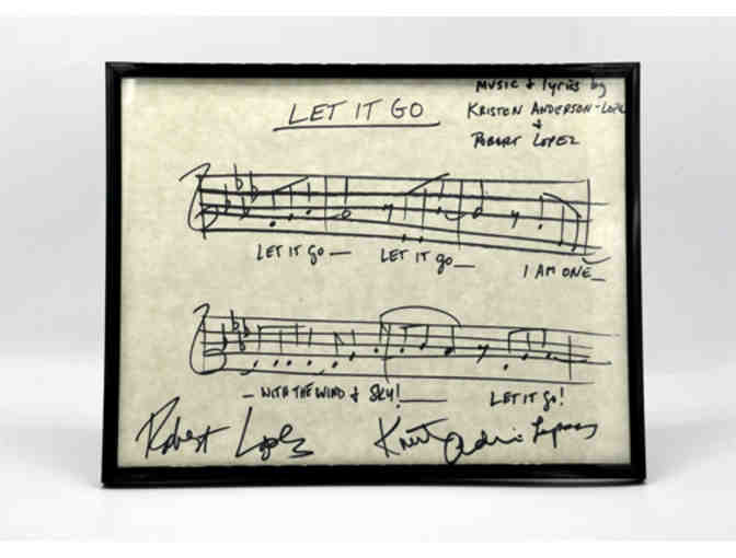 'Let It Go' Autographed, hand-written musical phrase Oscar winning team