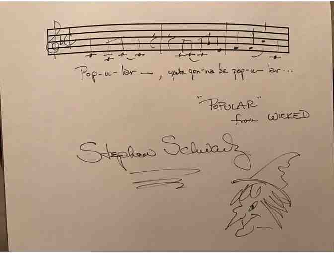 Handwritten Musical Phrase by Stephen Schwartz, composer of WICKED