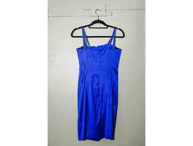 ESCADA: Corset Lace Up Front Dress with Jacket Corset Back Royal Blue (Size 36)