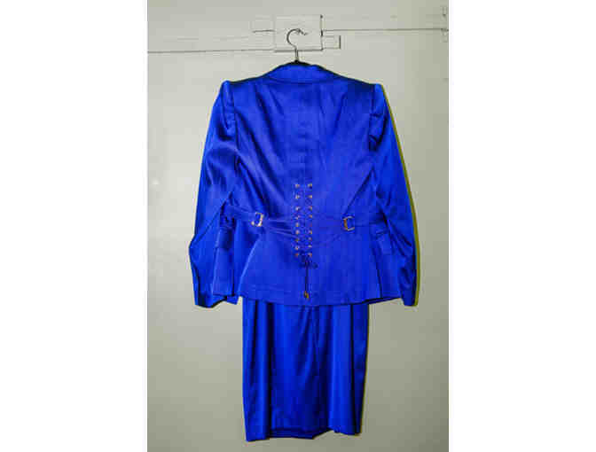 ESCADA: Corset Lace Up Front Dress with Jacket Corset Back Royal Blue (Size 36)