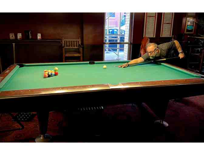 1 Hour Billiard/Pool Lesson with MTW Parent Chris Wilford for 1 - 3 people, plus drinks